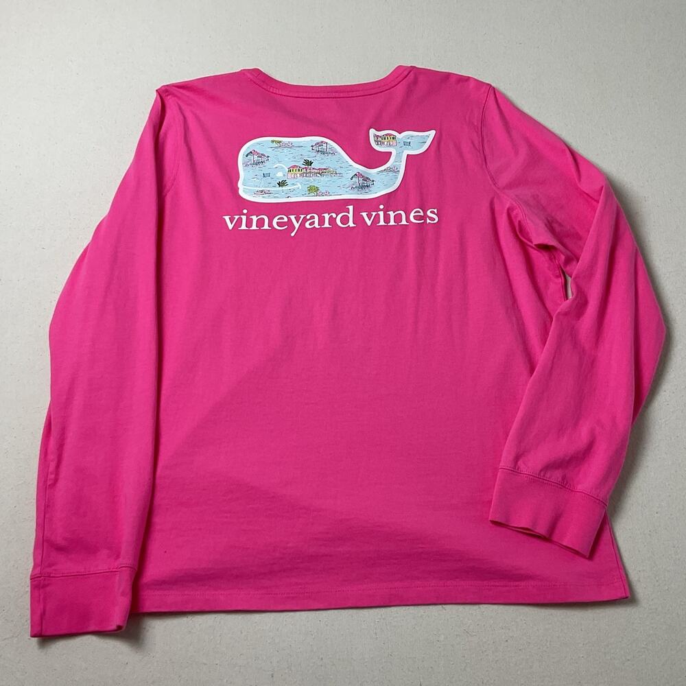 Vineyard Vines Pink Long Sleeve Whale Graphic Shirt Adult XL